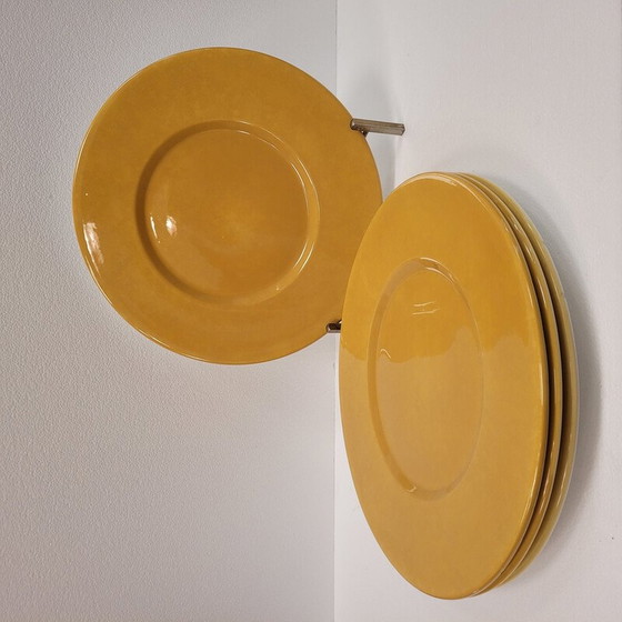 Image 1 of Set van 4 vintage "Pavillon" borden van geëmailleerd keramiek van Charles Christofle, Italië 1990