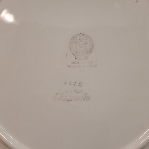 Set van 4 vintage "Pavillon" borden van geëmailleerd keramiek van Charles Christofle, Italië 1990