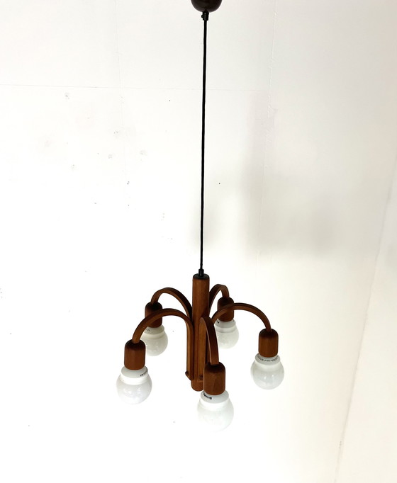 Image 1 of Teakhouten Hanglamp Candela 4451, Domus