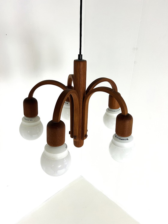 Image 1 of Teakhouten Hanglamp Candela 4451, Domus