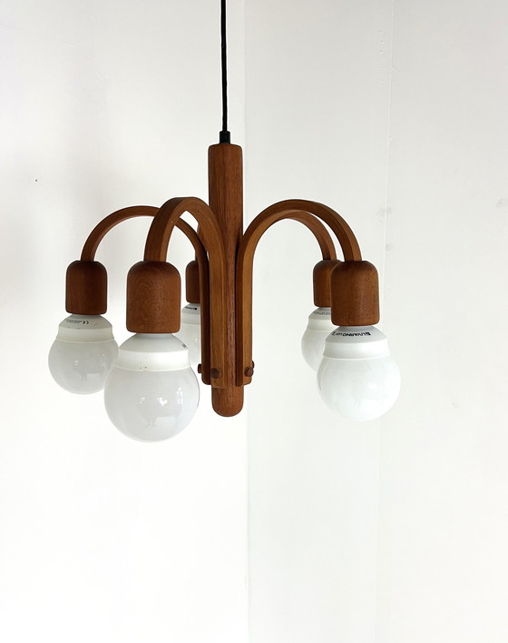 Image 1 of Teakhouten Hanglamp Candela 4451, Domus