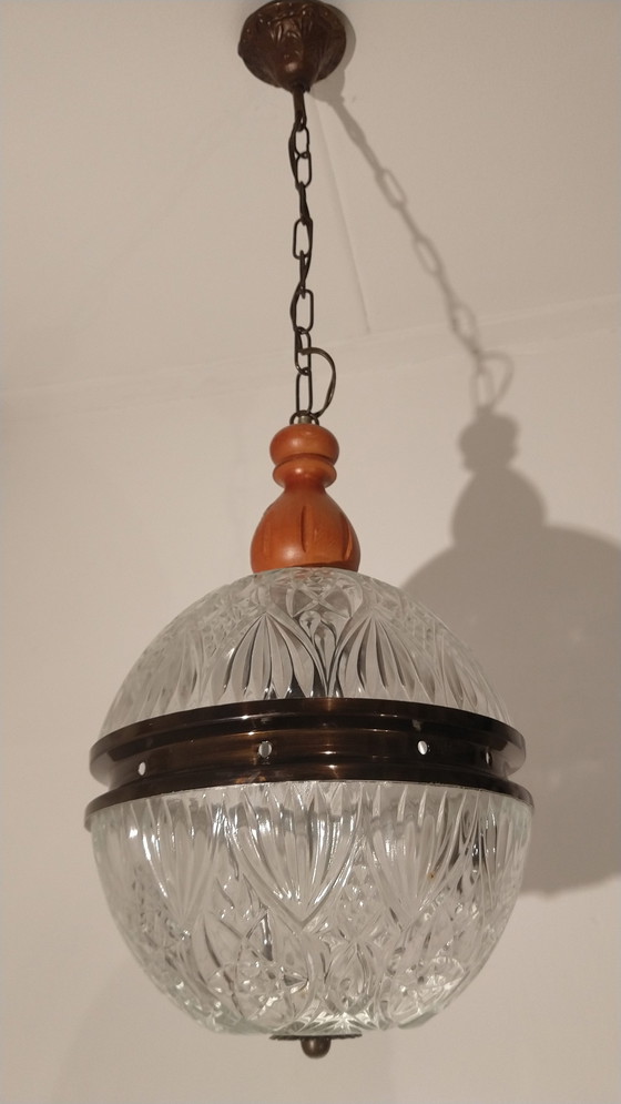 Image 1 of Vintage Hanglamp Diamant Glas 