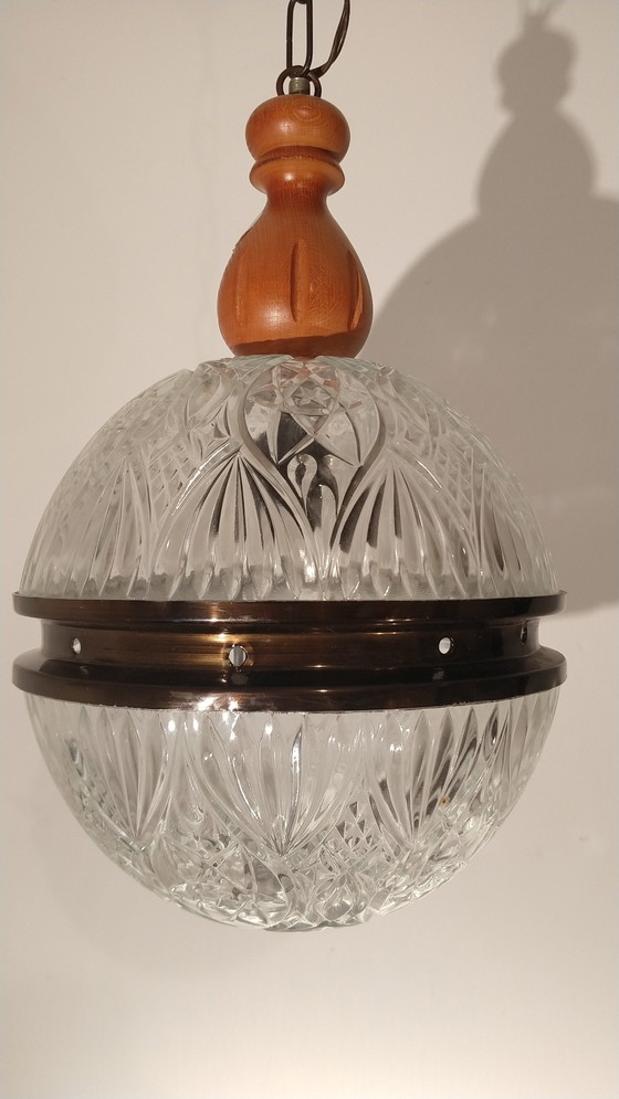 Image 1 of Vintage Hanglamp Diamant Glas 