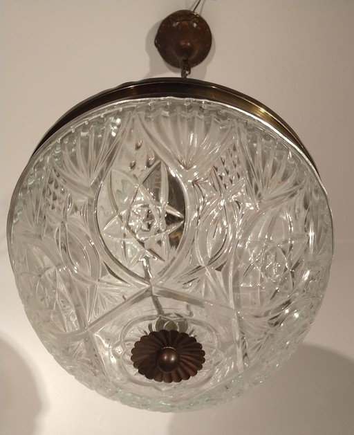 Vintage Hanglamp Diamant Glas 