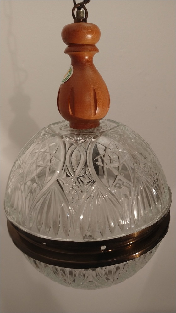 Image 1 of Vintage Hanglamp Diamant Glas 