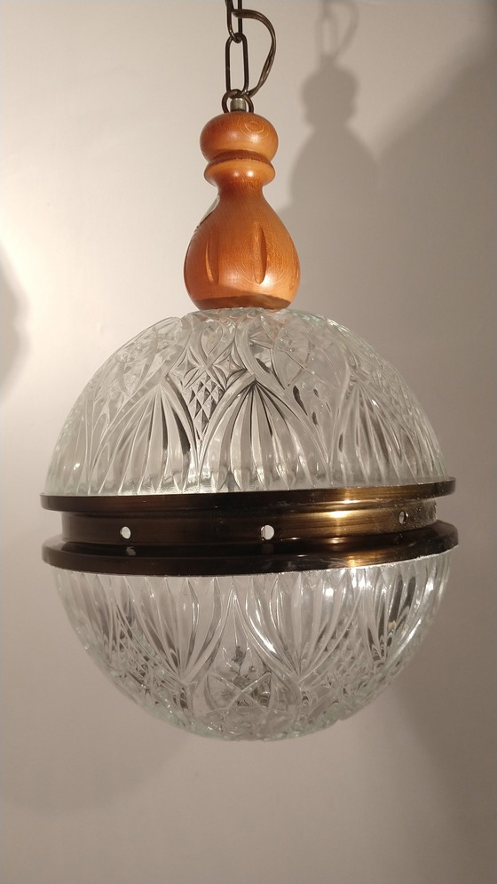 Image 1 of Vintage Hanglamp Diamant Glas 