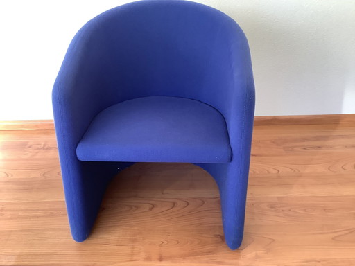 3x Vintage Blauwe Design Fauteuils.