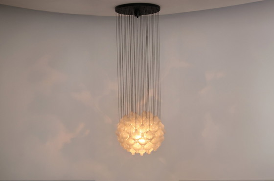 Image 1 of Kalmar 'Tulipan' kroonluchter hanglamp, geblazen glas, 1970,