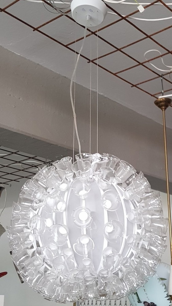 Image 1 of Plafondlamp Met Glazen Bloemen