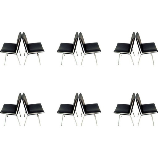 Set van 12 "Airport" loungestoelen van Hans J. Wegner van A.P. Stolen, jaren 1960