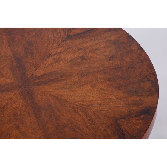 Image 1 of Vintage Bauhaus ronde spar en walnoot salontafel door Robert Slezák voor Slezak Factories, Tsjecho-Slowakije 1930