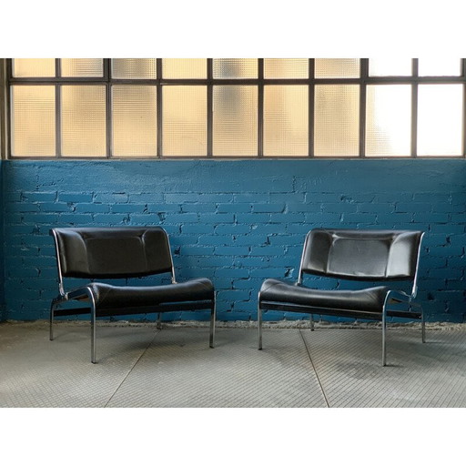 Paar vintage whist fauteuils van Olivier Mourgue voor Airborne, 1964