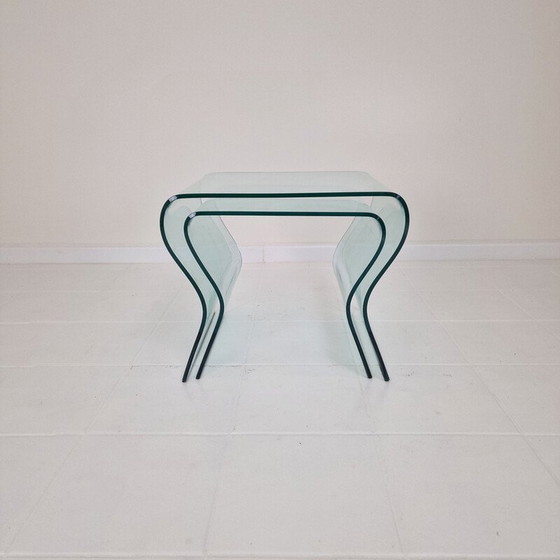 Image 1 of Vintage "Tango" glazen nesttafel door Fabio Di Bartolomei voor Fiam Italia