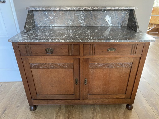 Antieke Commode Dressoir Ladekast Marmeren Blad