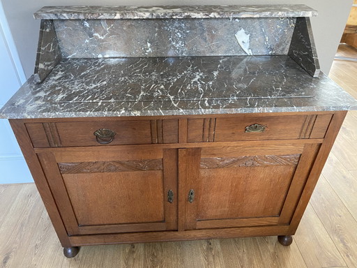 Antieke Commode Dressoir Ladekast Marmeren Blad