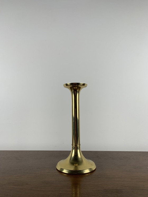 Image 1 of Vintage messing kandelaar G.V Harnisch, Denemarken