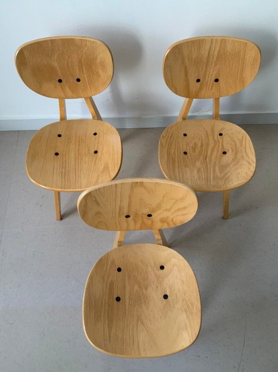 Image 1 of Tendo Mokko Houten Vintage Stoelen (3) – Junzo Sakakura