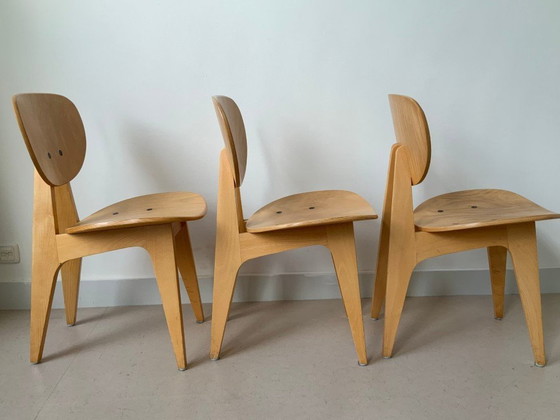 Image 1 of Tendo Mokko Houten Vintage Stoelen (3) – Junzo Sakakura