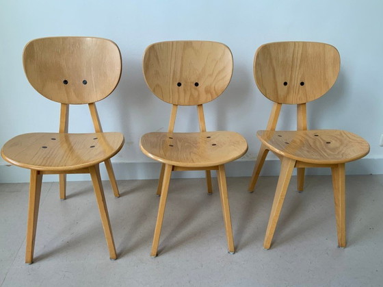 Image 1 of Tendo Mokko Houten Vintage Stoelen (3) – Junzo Sakakura