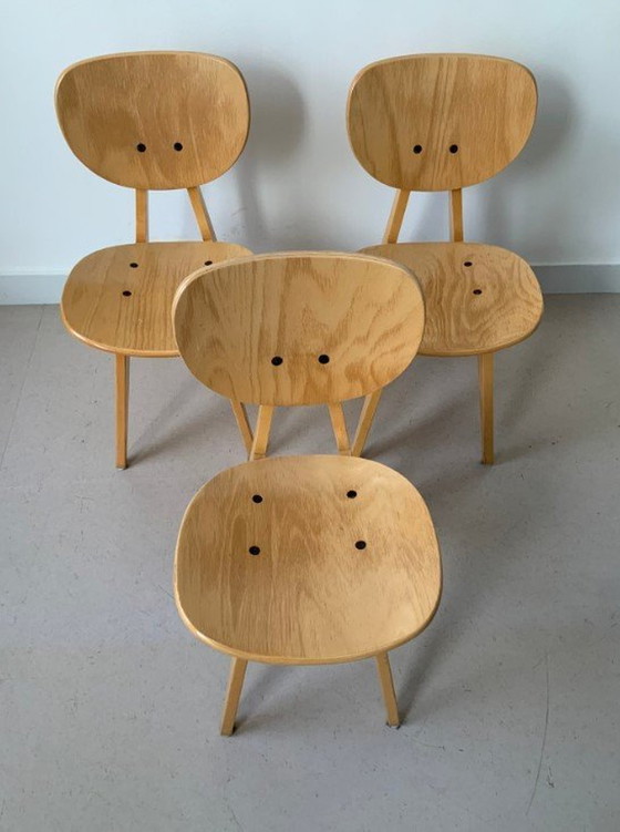 Image 1 of Tendo Mokko Houten Vintage Stoelen (3) – Junzo Sakakura