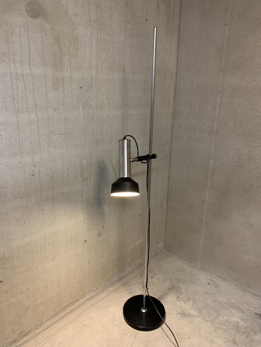 Staande Jaren60 Lamp Zwart/Chroom Hagoort.