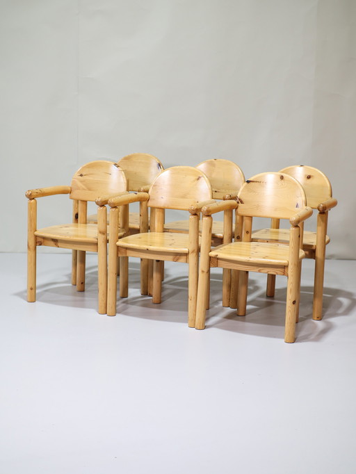 6x Eetkamerstoelen Rainer Daumiller jaren '70 brutalist