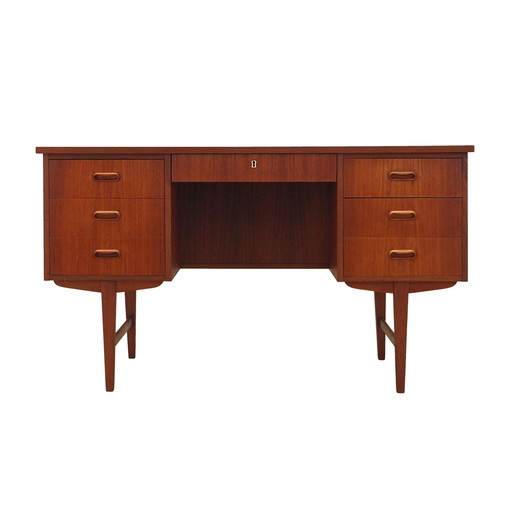 Teakhouten bureau, Deens ontwerp, jaren 1970, Productie: Denemarken