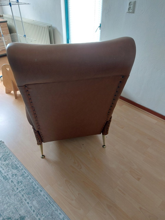 Image 1 of Vintage lederen relaxfauteuil