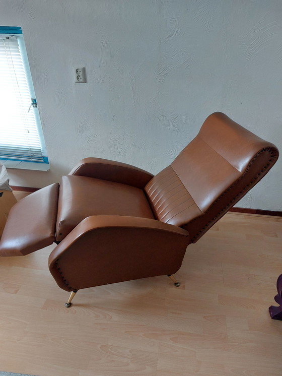 Image 1 of Vintage lederen relaxfauteuil