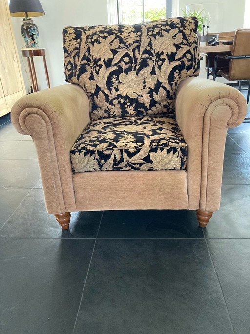 Duresta fauteuil met voetenbank