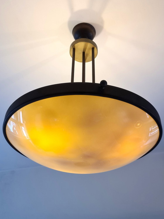 Image 1 of Messing / Brons Hanglamp - Jaren 40 - Ø60Cm - Duitsland  