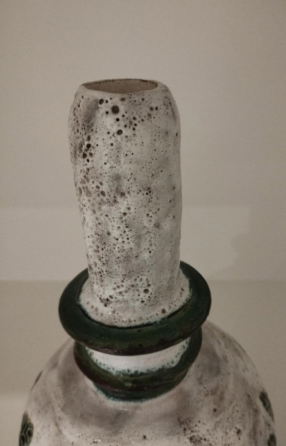 Image 1 of Design lampenstandaard met origineel ingekrast decor, jaren 1980