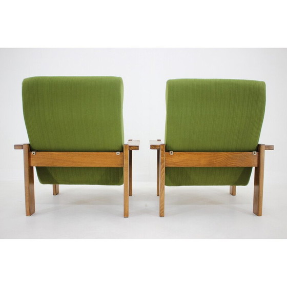 Image 1 of Paar vintage beukenhouten fauteuils, Tsjecho-Slowakije 1970
