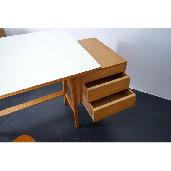 Image 1 of Vintage beukenhouten bureau, Duitsland 1960