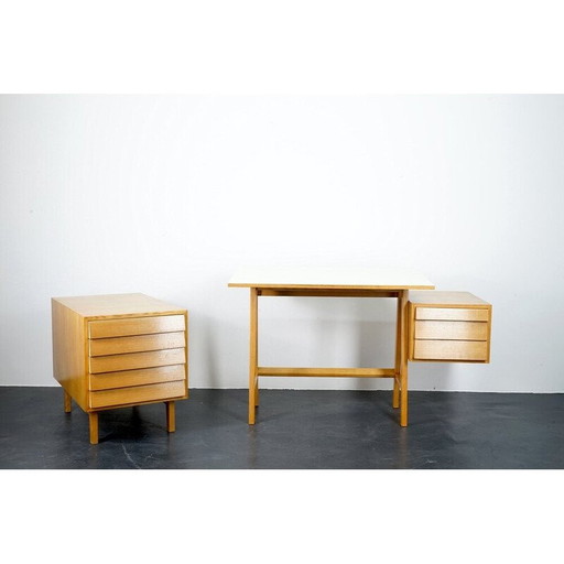 Vintage beukenhouten bureau, Duitsland 1960