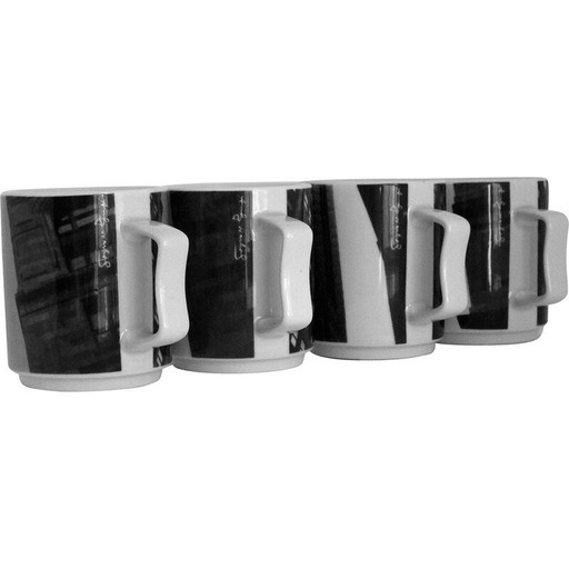 Set van 4 vintage keramische mokken van Warhol Andy voor Rosenthal, Duitsland 1970