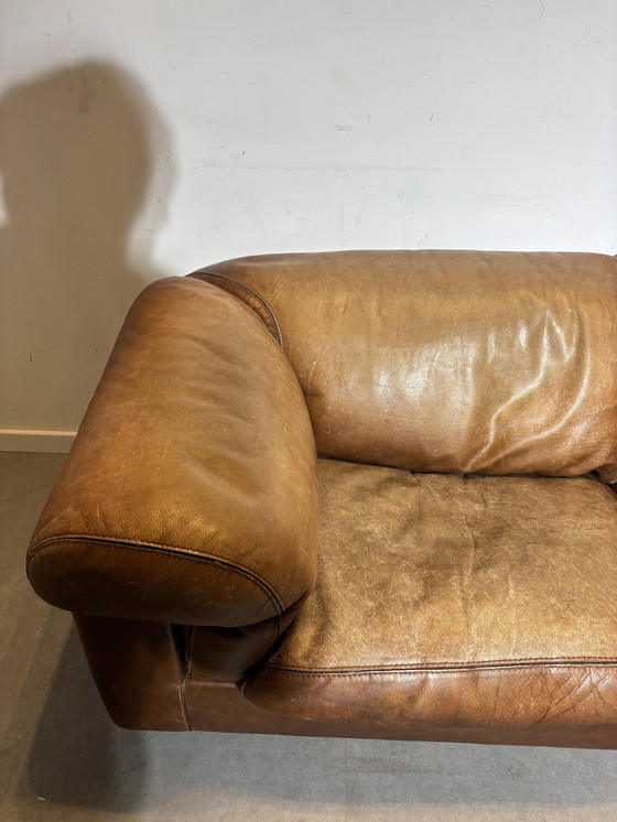 Image 1 of Vintage cognac leren bank