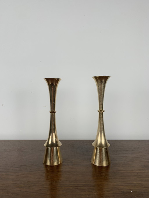 Messing kandelaar Duo, toegeschreven aan Jens Harald Quistgaard, 1960, Denemarken