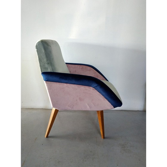 Image 1 of Vintage driekleurige fauteuil, Frankrijk 1950