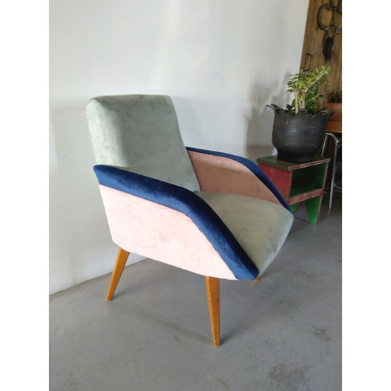 Image 1 of Vintage driekleurige fauteuil, Frankrijk 1950