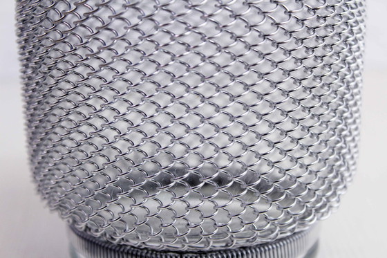 Image 1 of Glazen en metalen ijsblokjesemmer 1970