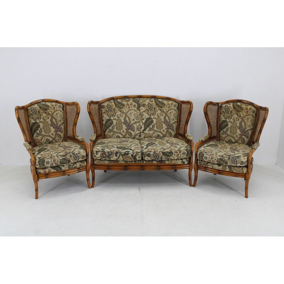 Image 1 of Vintage rotan woonkamer set, Italië 1960