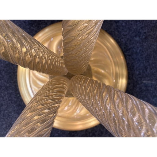 1980S Vintage gouden "Torciglione" Murano glas toegeschreven salontafel