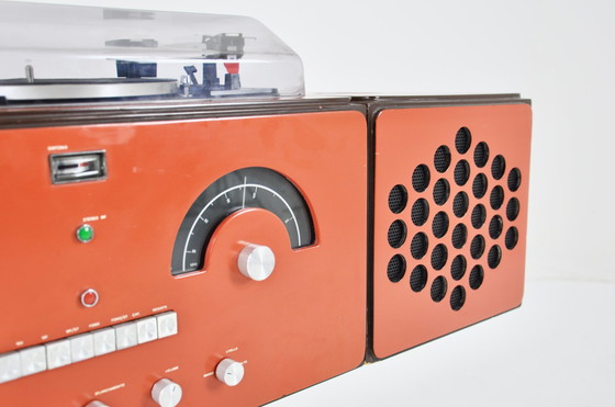 Image 1 of Oranje Stereofonische RR-126 Radio van F.lli Castiglioni voor Brionvega, jaren 1960