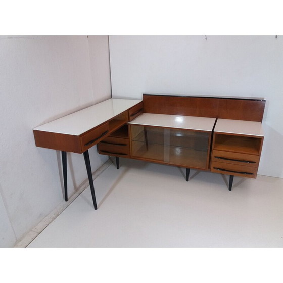 Image 1 of Vintage Compositie ladekast en bureau van Mojmít Požár, Tsjecho-Slowakije 1960