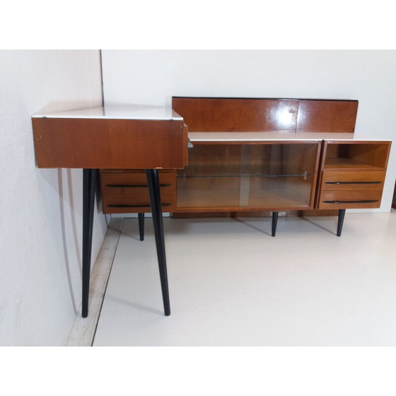 Image 1 of Vintage Compositie ladekast en bureau van Mojmít Požár, Tsjecho-Slowakije 1960