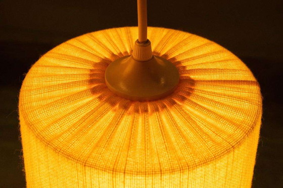 Image 1 of Space age hanglamp okergeel, sixties Swedish yellow pendant