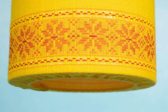 Image 1 of Space age hanglamp okergeel, sixties Swedish yellow pendant