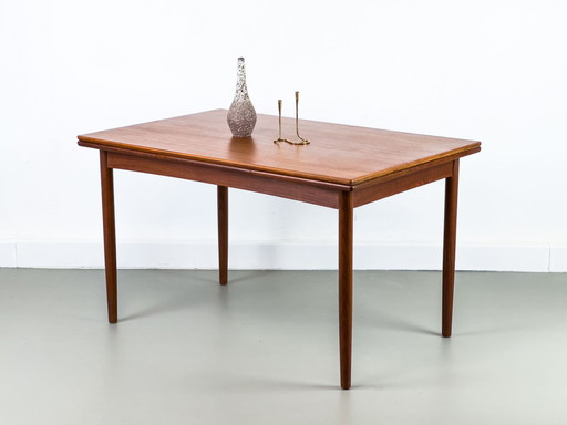 Deense uitschuifbare teakhouten eettafel, 1960S