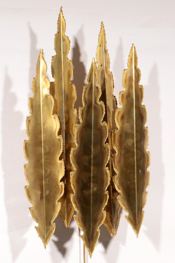 Image 1 of Holm-Sörensen Brutalistische Koperen Wandlamp Groot Model Denemarken